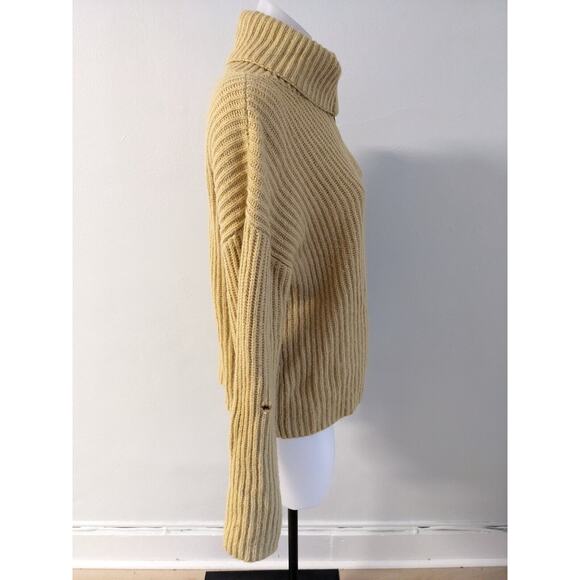 Sweet Baby Jamie Small Rib Half Zip Sweater Yellow Wool Nylon Blend Long Sleeves - Picture 6 of 11